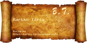 Bartko Tíria névjegykártya